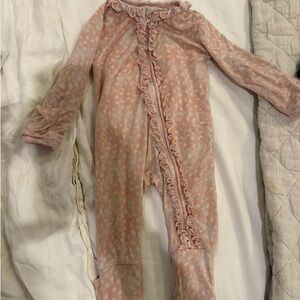 Charming Pink Ruffle Kids Footie